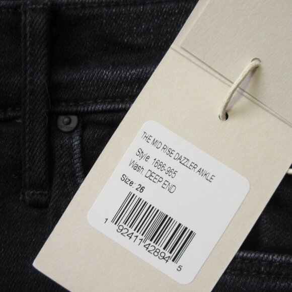 NWT Mother Mid Rise Dazzler Ankle in Deep End Crop Stretch Jeans 26 - Picture 3 of 10